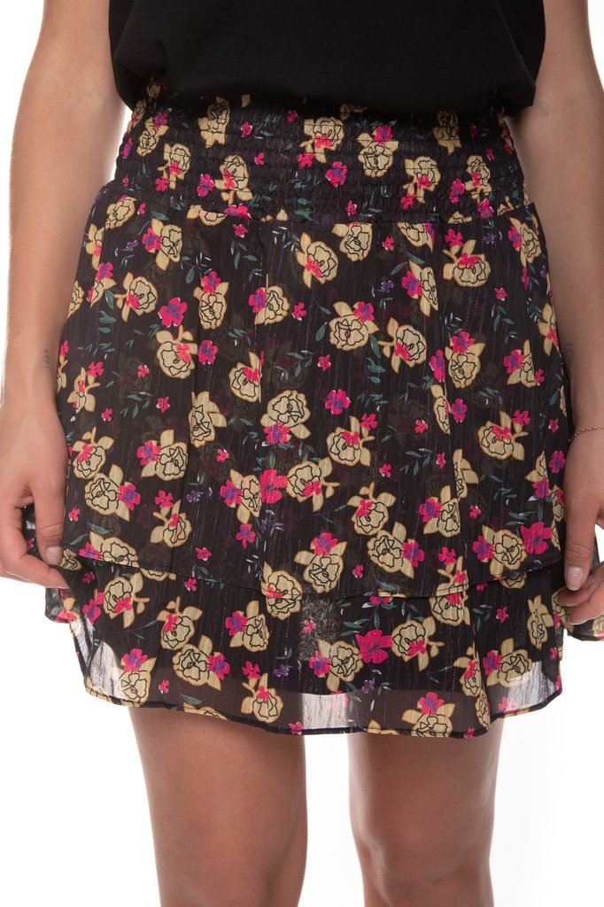 Colourful Rebel Daphne Flower Lurex Skirt